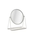 Mainstays by Becky G. & Alejandra 9.65" Round Tabletop Mirror with Metal Tray, White